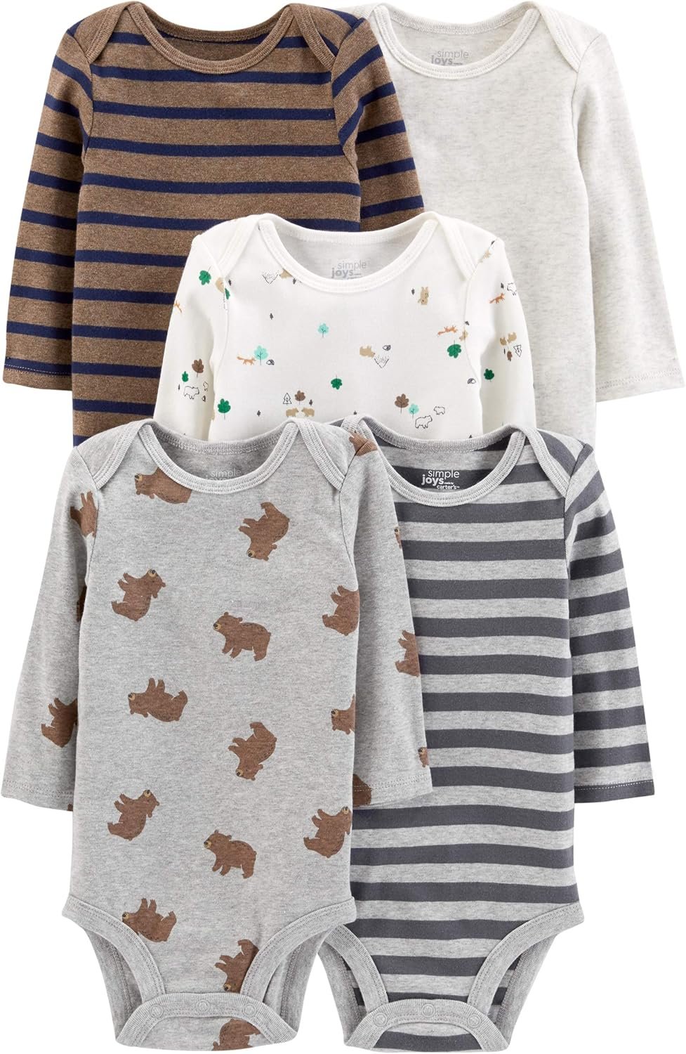 Simple Joys by Carter’s Baby-Boys Long-Sleeve Bodysuit Pack of 5Bodysuit