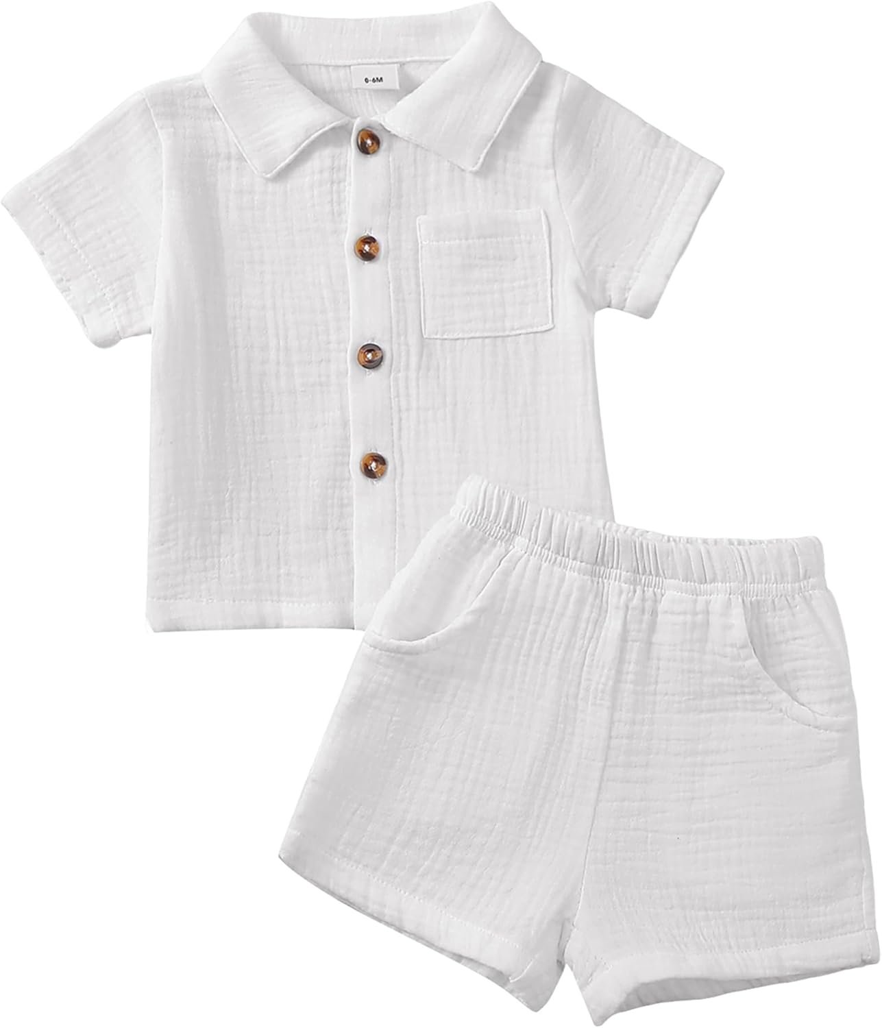Jecson Baby Boy Clothes Baby Boy Outfits Baby Boy Summer Clothes Cotton 2 Piece Set with Button Down Shirt and Shorts 0-3T