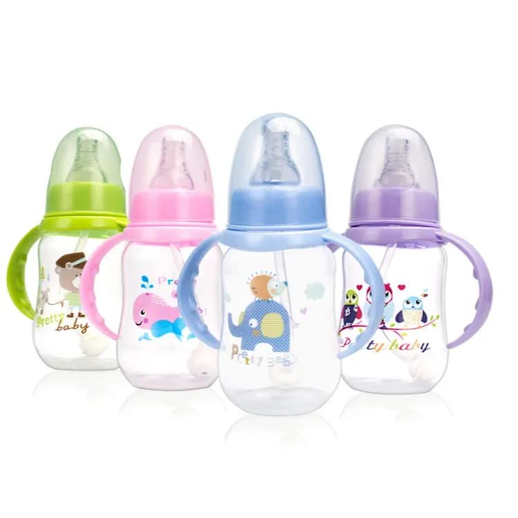Pretty Baby 5oz (145ml) 4-Pack Anti-Colic Baby Bottles for Newborns, BPA-Free, Breastfeeding Transition, Vented for Gas & Colic Relief Ideal for Baby Registry