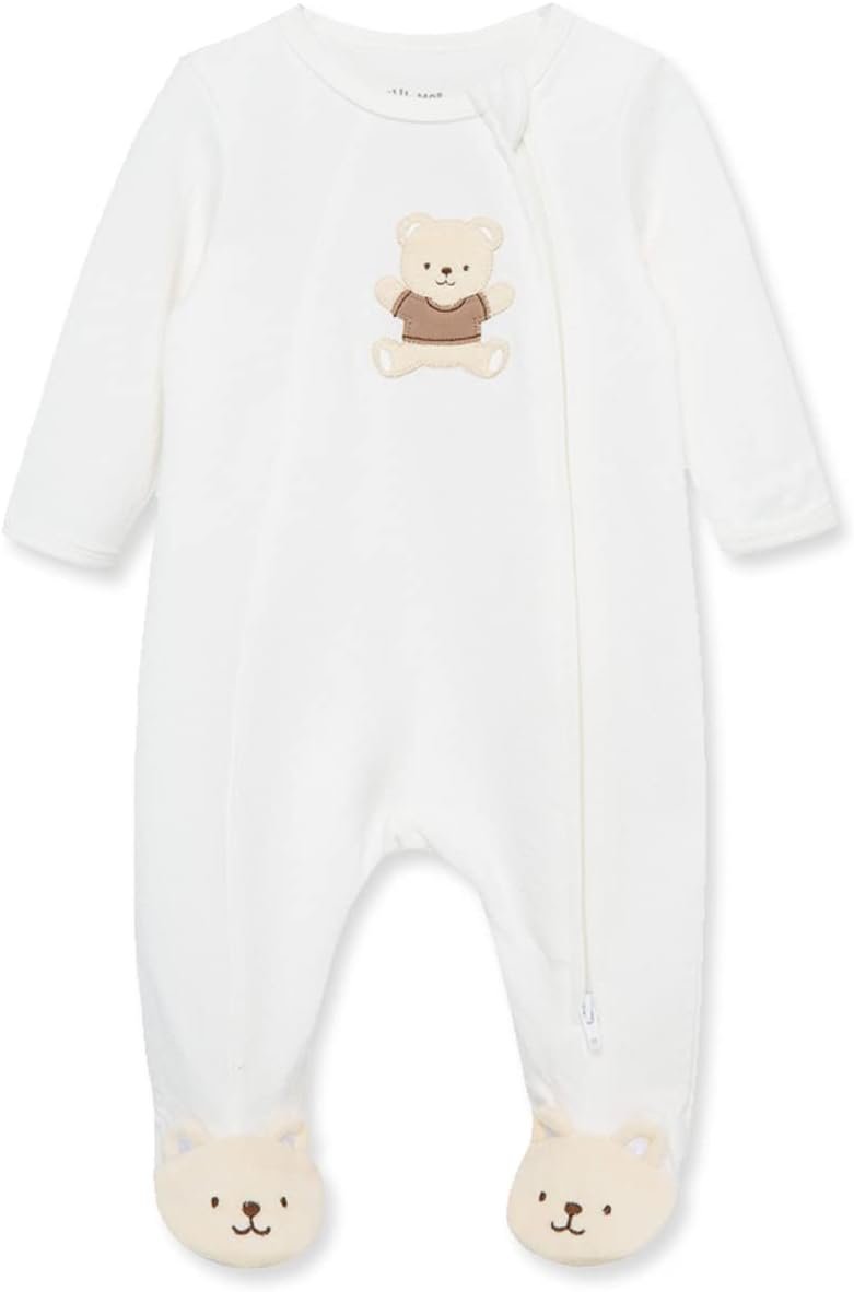Little Me Clothes for Baby Gender Neutral 100% Cotton Scratch-Free Tag Footed One-Piece Romper Sleeper