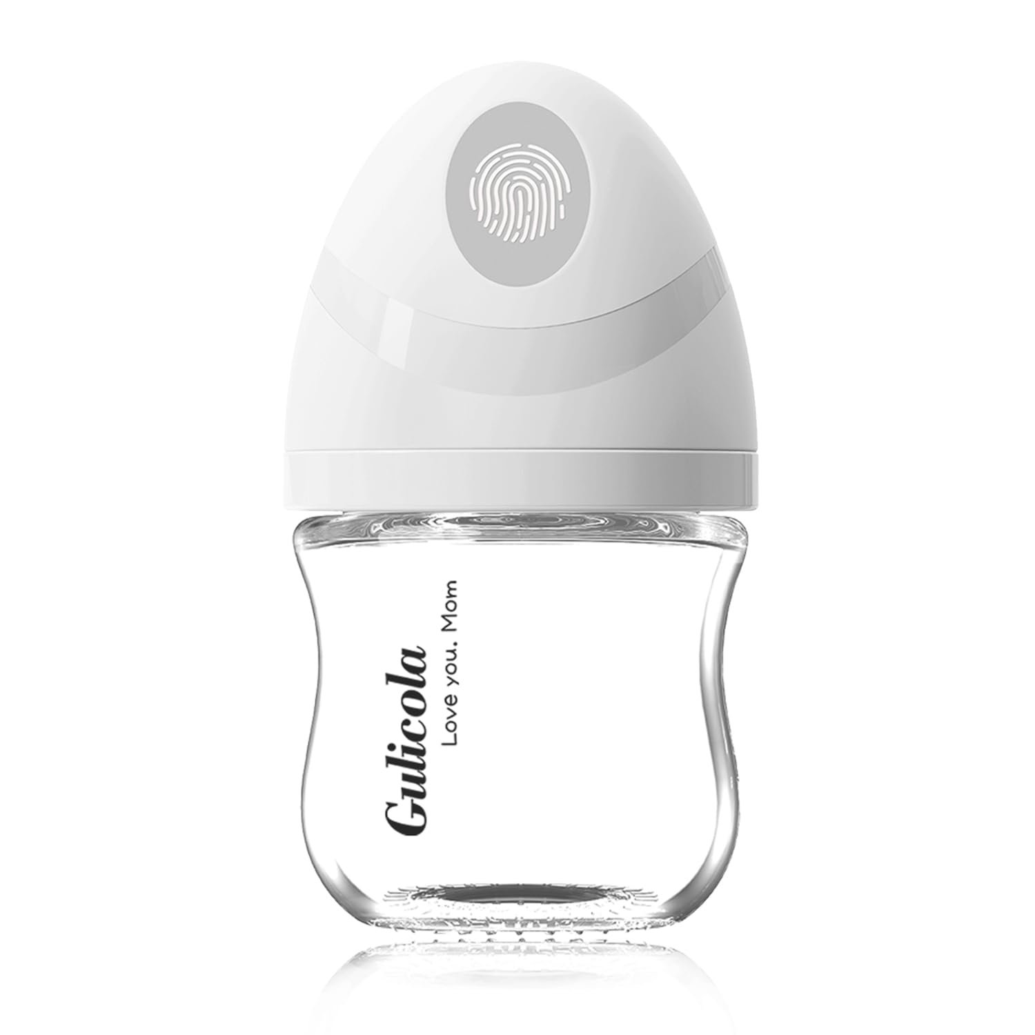 Gulicola Natural Small Glass Baby Bottle 3 oz, Very Slow Flow Nipple, 1 pk – White