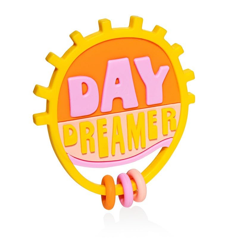 Lucy Darling Baby Teething Toy – Flower Child Day Dreamer- Silicone Baby Chew Toy for 0-6 and 0-12 Months – BPA Free Teether for Babies – Soothe Babies Gums – Teether Toy