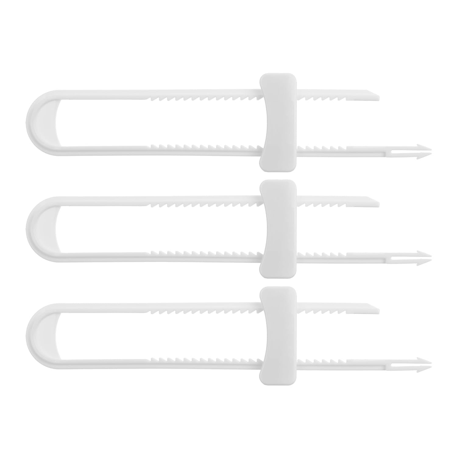 Dreambaby Sliding Cabinet Locks – Child Proof Cabinet Latches – For Kitchen, Bathroom Storage Doors Handles & Knobs – Suitable for Round & D-Shaped Handles – 3 Pack – White – Model L183