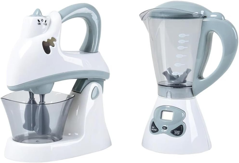 Constructive Playthings Play Kitchen Appliances, Kids Blender and Mixer Toy, Realistic Designs, Developmental Toddler Toys, Ages 3 Years and Up