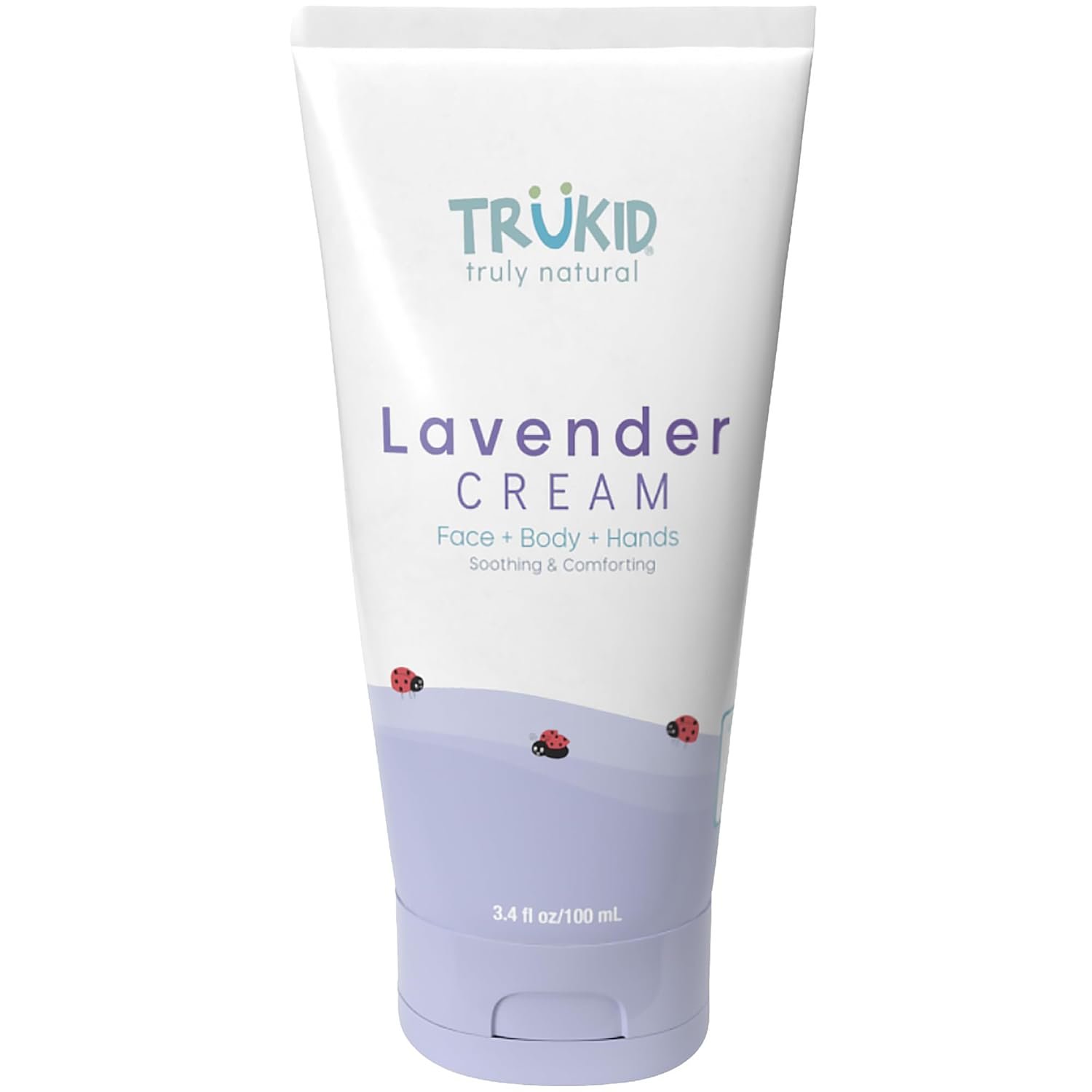 TruKid Lavender Cream – Sensitive Skin Baby Lotion for Newborns, Babies & Toddlers, All Natural Ingredient Skin Care for Kids Enriched with Shea Butter, Cocoa, Grape Seed Oil & Vitamin E, 3.4oz