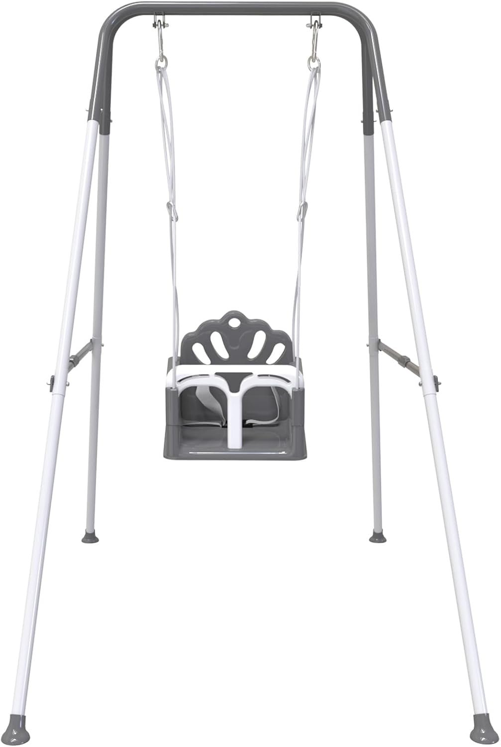 Foldable Toddler Swing Set, Indoor & Outdoor Baby Swing, Kids Swing Set for Backyard, Safe and Durable Design, Grow with Your Child (Gray)
