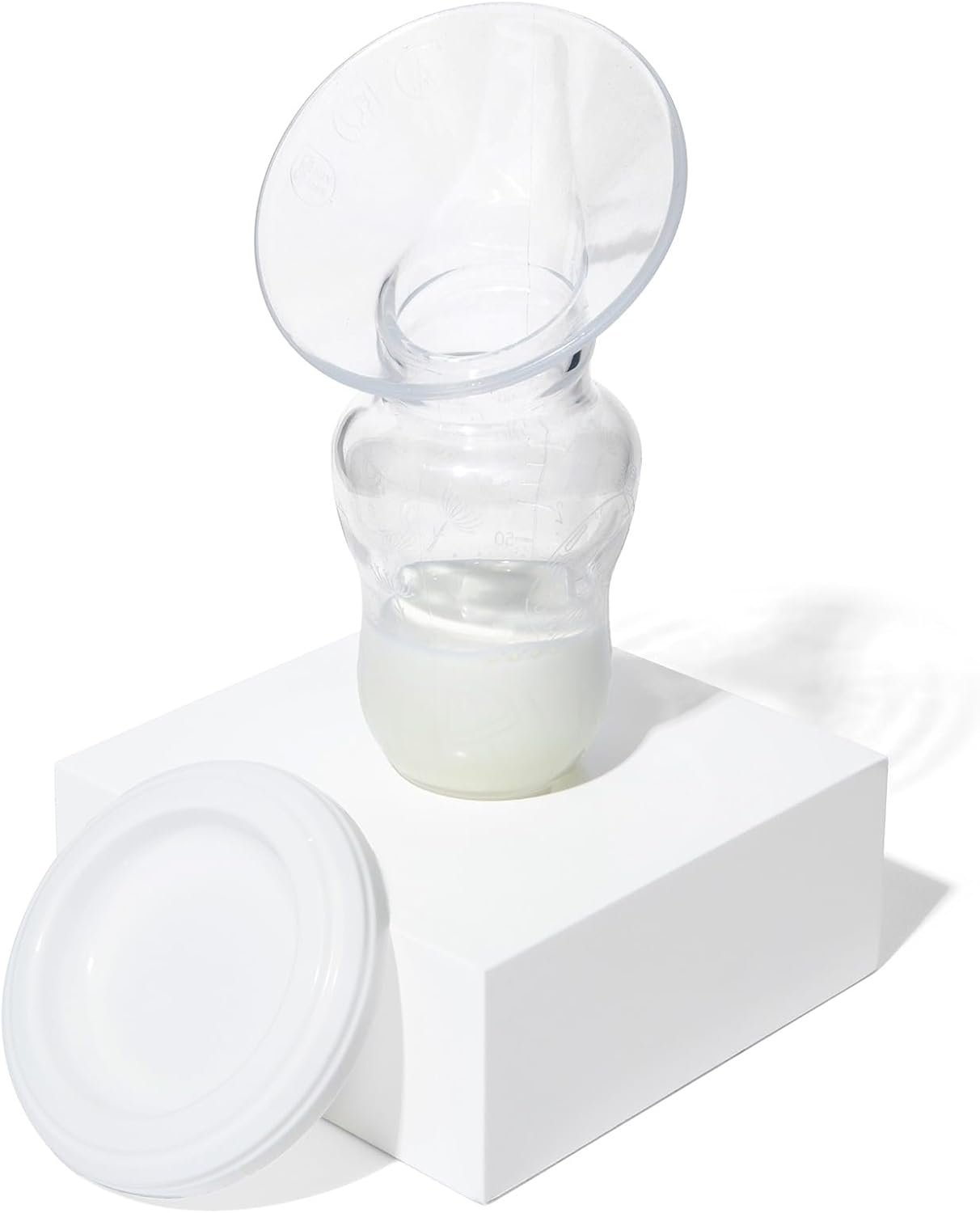 Motif Medical Manual Handheld Breast Pump – Portable Breast Milk Pump for New Mothers – Flexible & Air Powered Suction Silicone Breast Pump – Nursing Essentials for Newborn Babies (4oz, Clear)