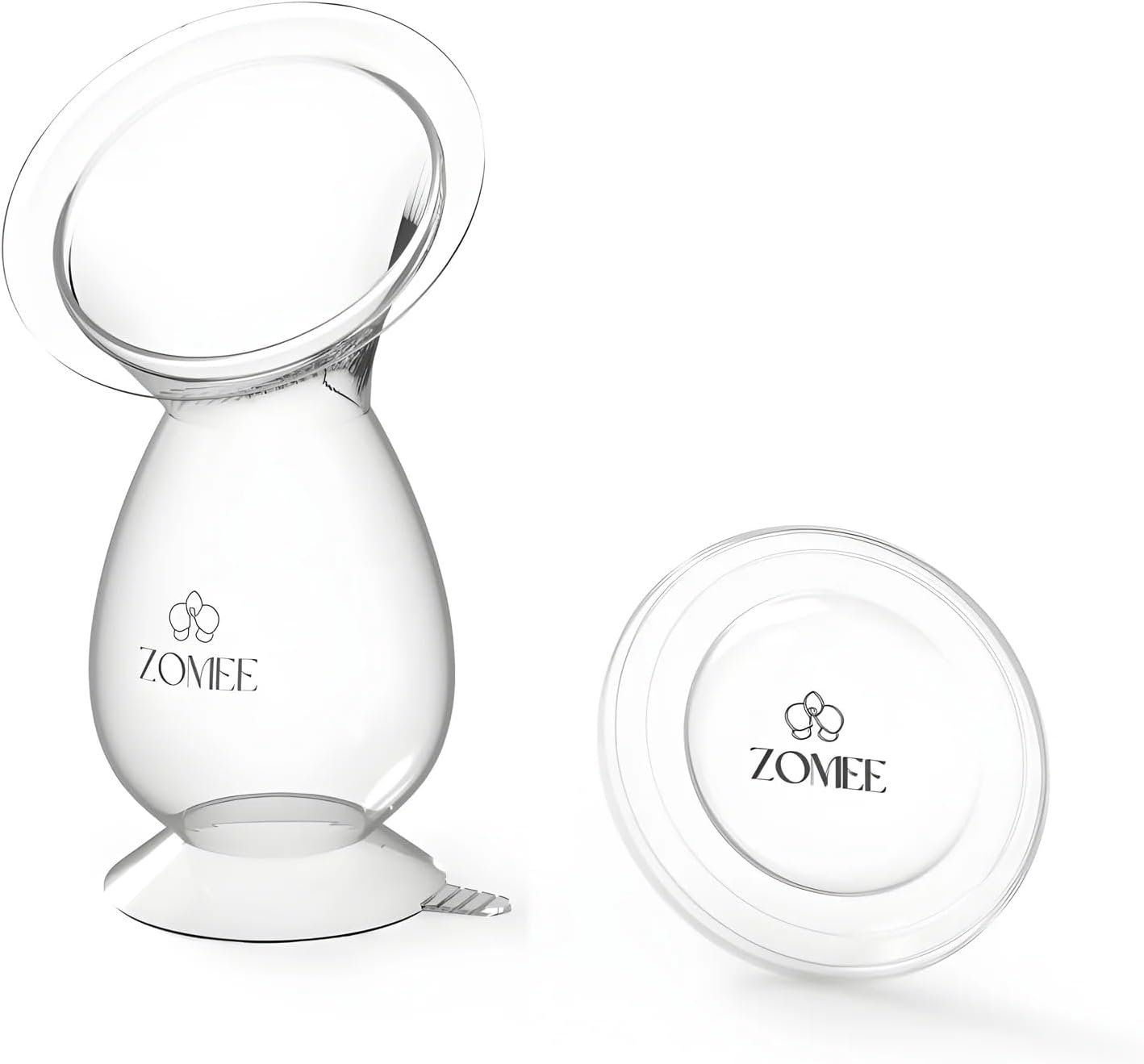 Zomee Manual Breast Pump Silicone Milk Collector – Hands-Free Milk Collection Bottle for Breastfeeding Moms – BPA-Free, Leak-Proof, Spill-Proof Design – Portable & Easy to Clean – 4oz Capacity