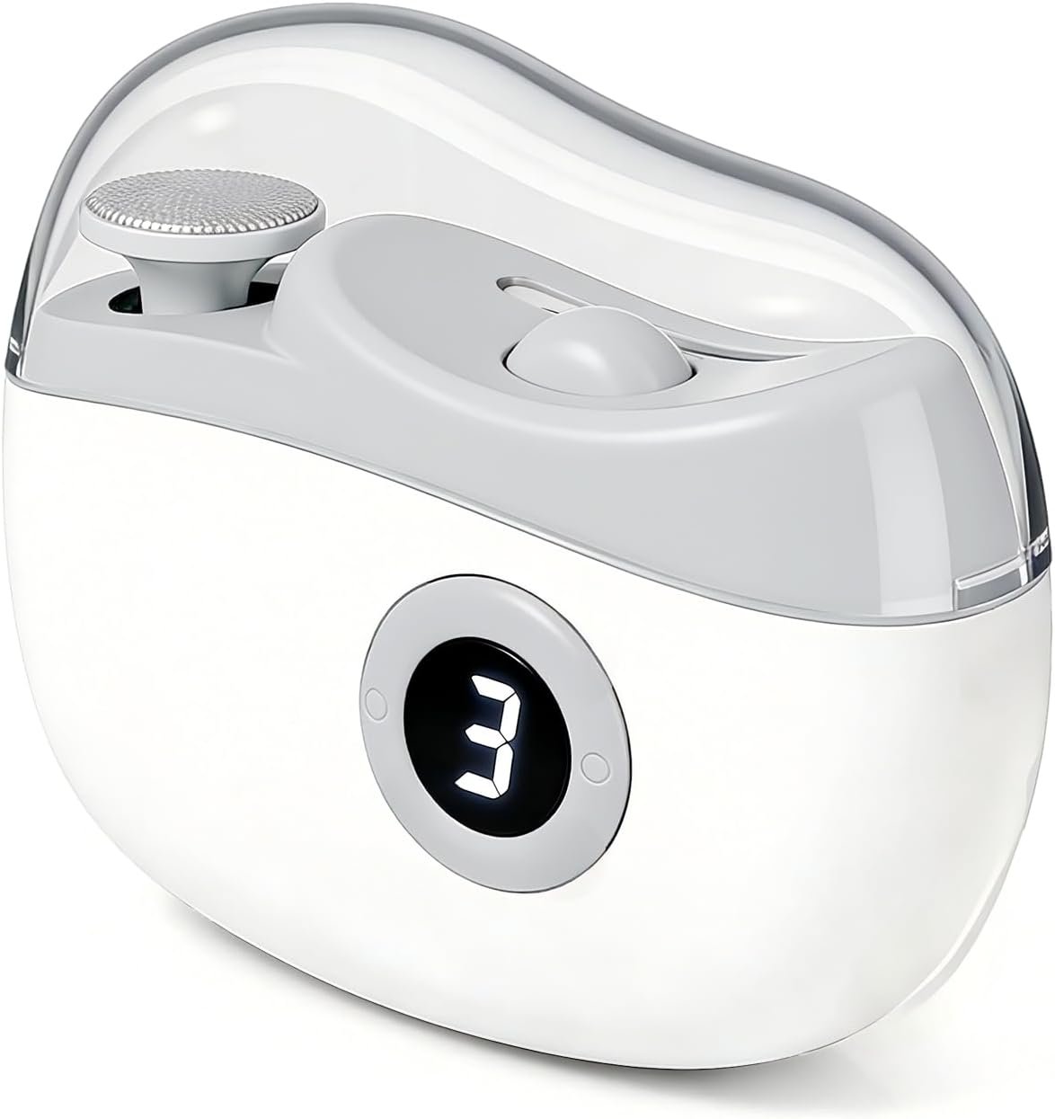Electric Nail Clipper, 3-Speed Adjustable Electric Nail Clippers for Seniors, Adults & Babies, Automatic Nail Clippers Trimmer with Display Screen, Nail Care for Fingernails and Toenails (White)