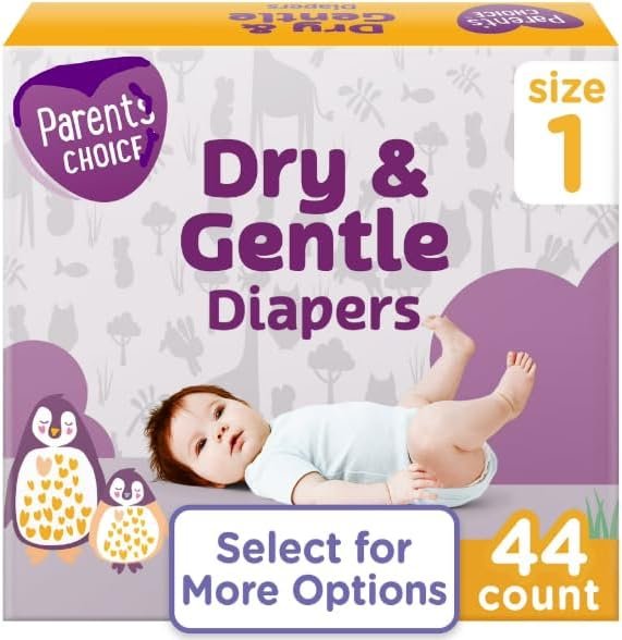 Parents Choice Dry & Gentle Diapers Size 1, 44 Count