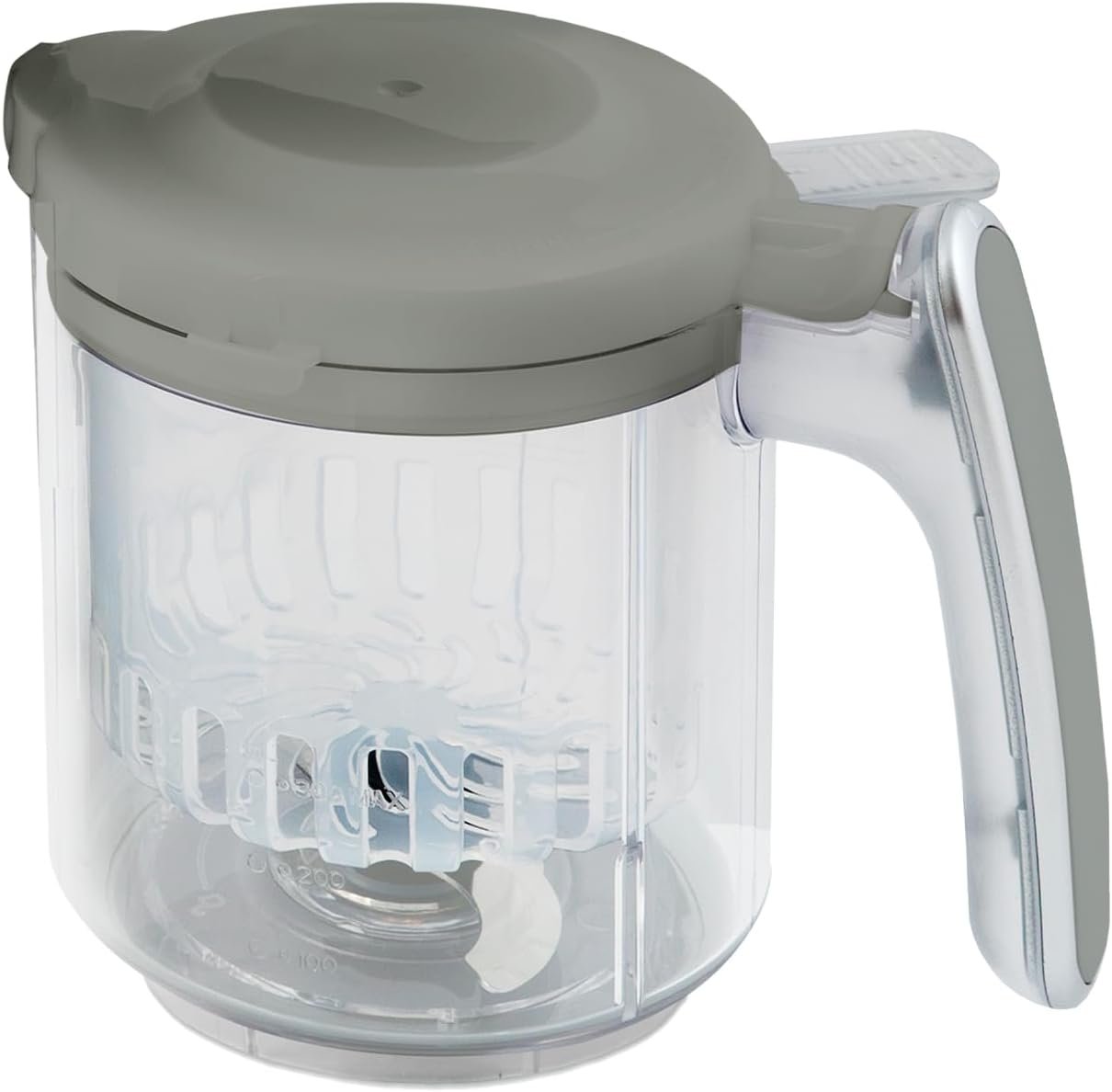 Replacement Stirring Cup & Blade with Steaming Basket for EVLA’S Baby Food Maker – Gray