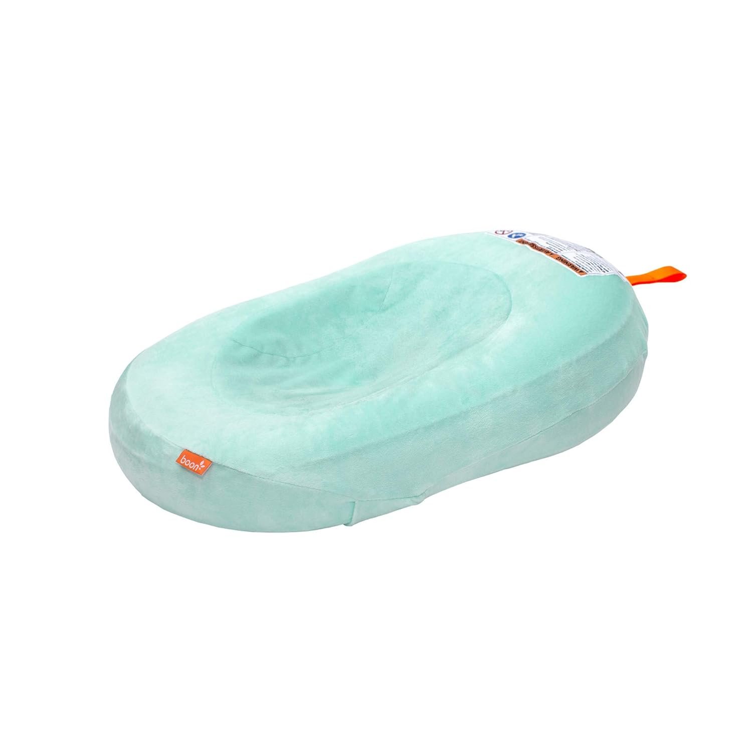 Boon Puff Inflatable Baby Bather – Infant Bathtub Includes Microfleece Cover and Contoured Sides – Inflatable Baby Bathtub for Newborns and Infants