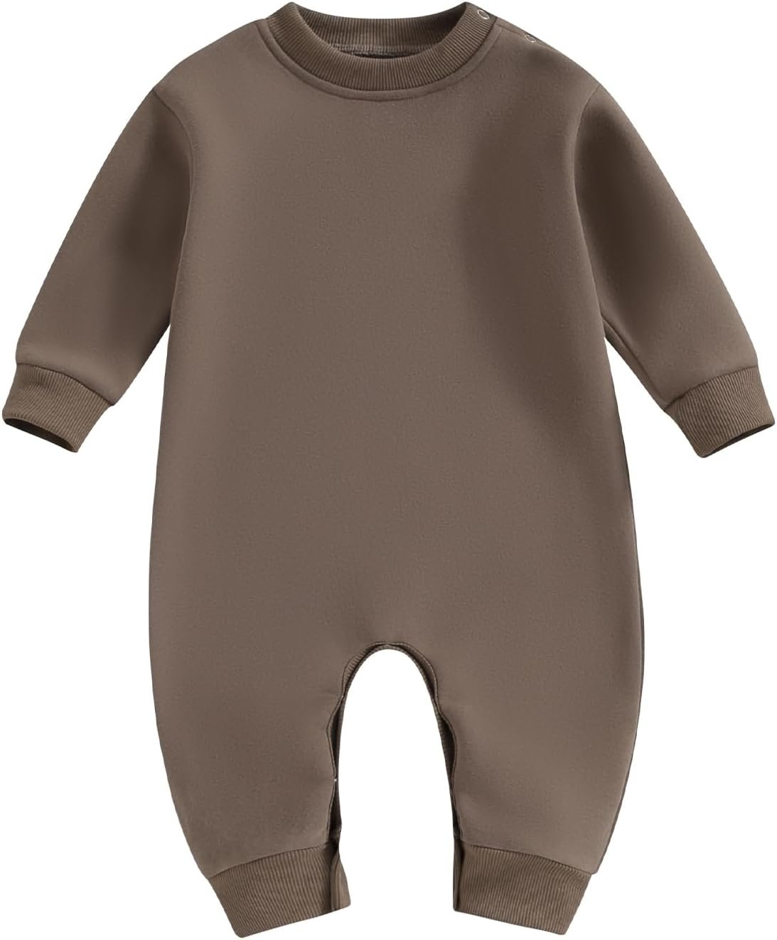 Newborn Baby Boy Girl Fleece Romper Jumpsuit Solid Color Long Sleeve Thick Sweater Onesie Warm Winter Outfit Clothes