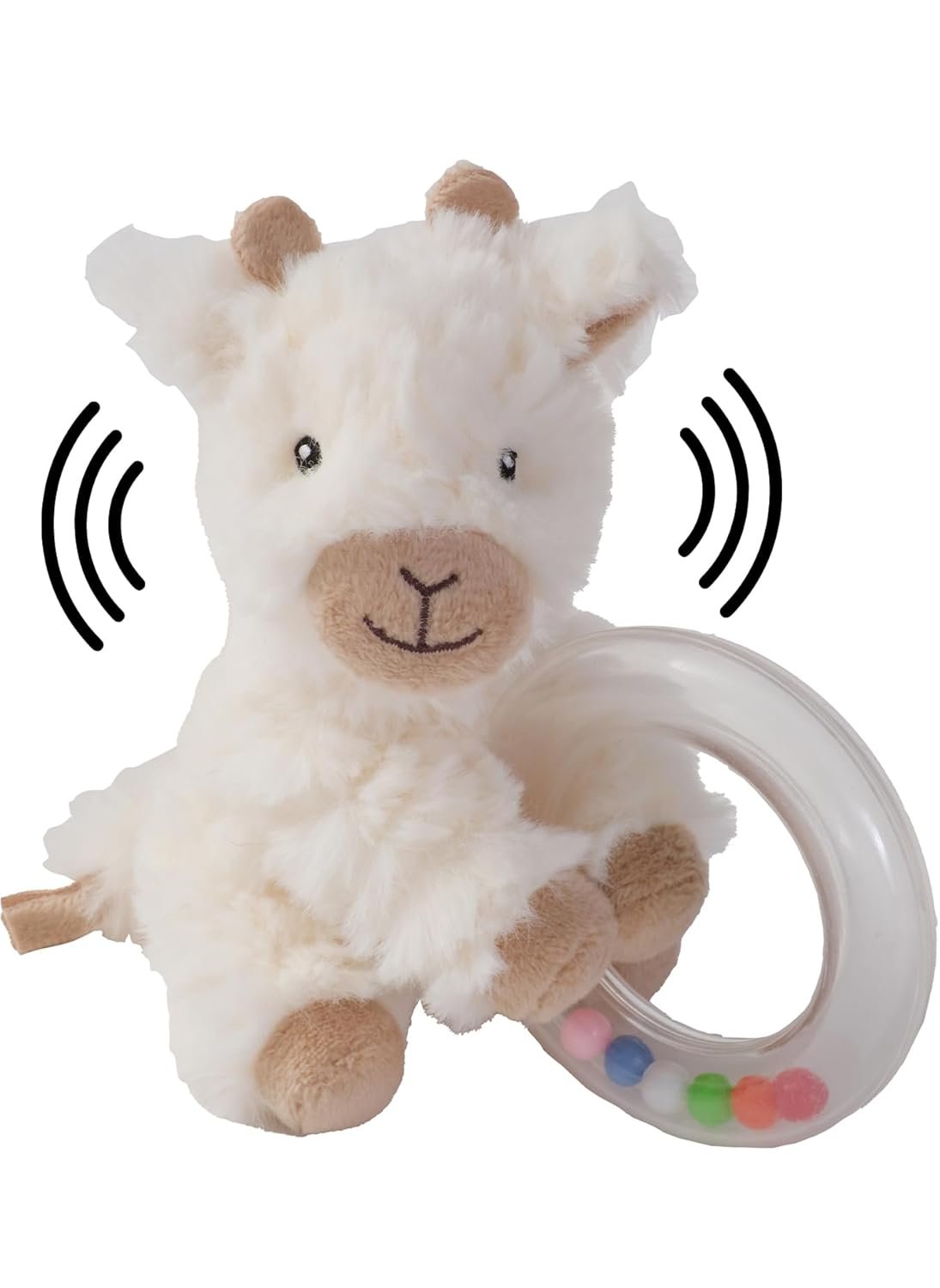 Bearington Lil’ Lofty 5.5 Inch Giraffe Baby Rattle – Soft Rattles for 0-6 Months & Plush Giraffe Ring – Stuffed Animal Baby Toys – Infant Toys