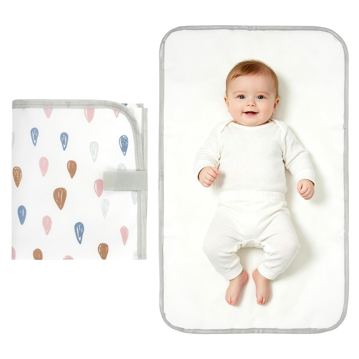 Mommy’s Choice Portable Baby Changing Pad, Waterproof & Wipeable Diaper Changing Mat, Travel Essential for Newborn, Baby Boy Girl Registry Must-Haves, Cambiador de Bebé Portátil
