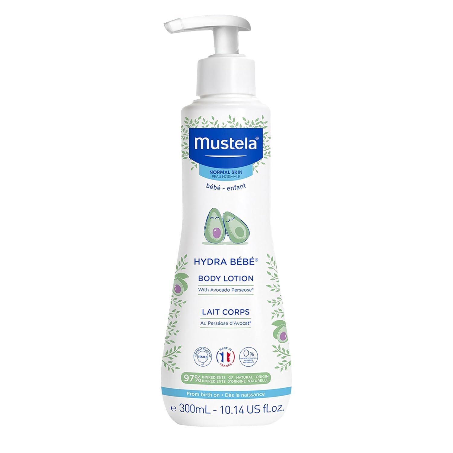 Mustela Hydra Bebe Body Lotion – Daily Moisturizing Baby Lotion with Natural Avocado, Jojoba & Sunflower Oil – Various Sizes