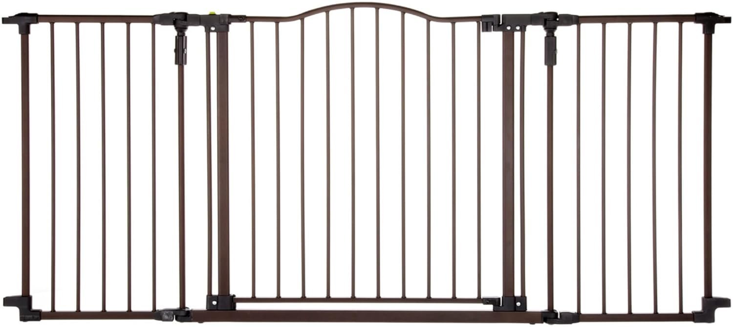 Toddleroo by North States – Deluxe Décor Safety Gate: Hardware Mounted Extra Wide Metal Baby Gate – Adjustable Child Gate – 38.3 to 72 Inches Wide – 30 Inches Tall – Matte Bronze
