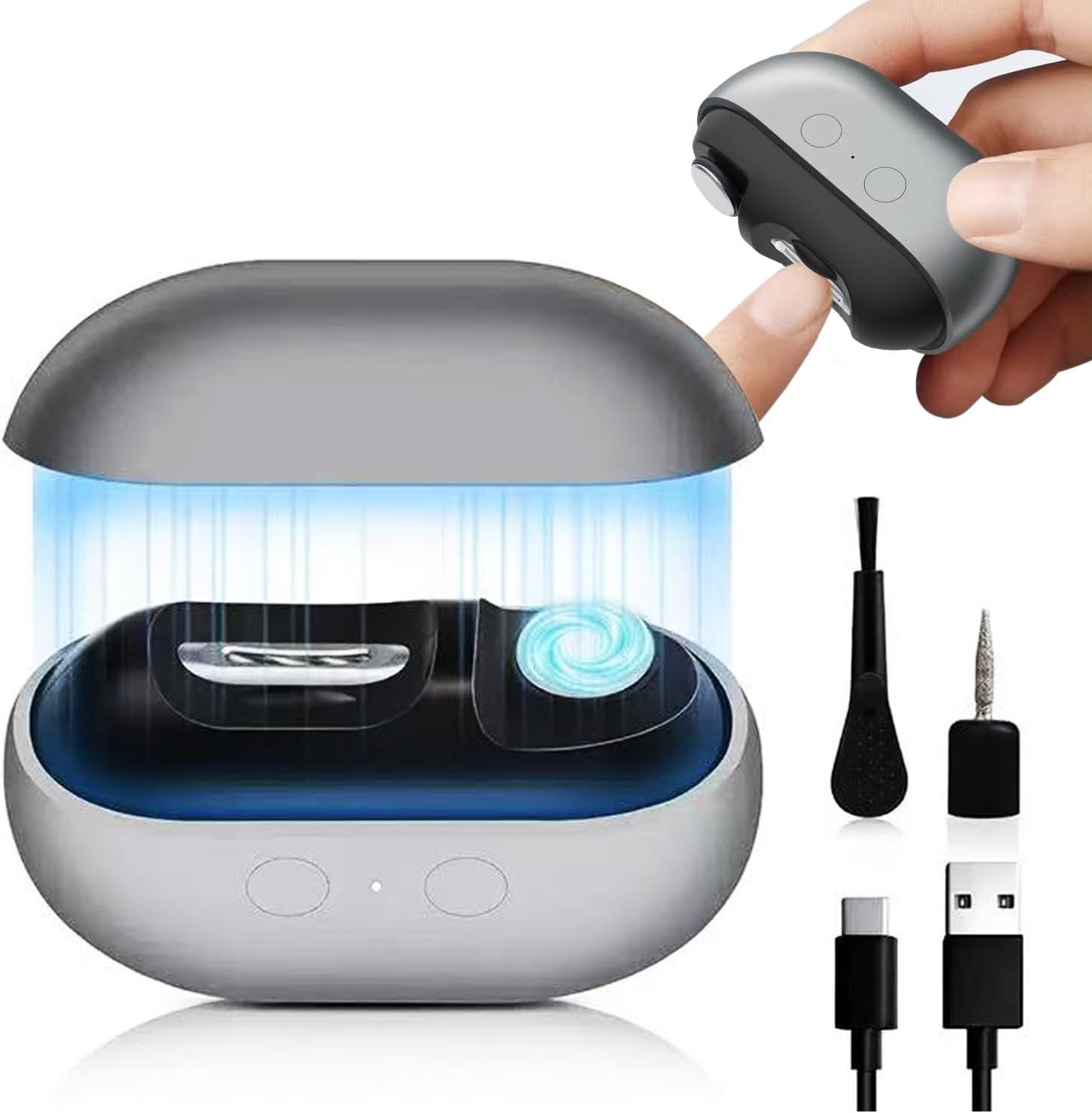 Electric Nail Clipper 2026 Upgraded 3-in-1 Automatic Nail Trimmer – Rechargeable with LED Light & Clipping Storage | USB Rechargeable Nail Cutter for Babies, Kids, Seniors & Adults