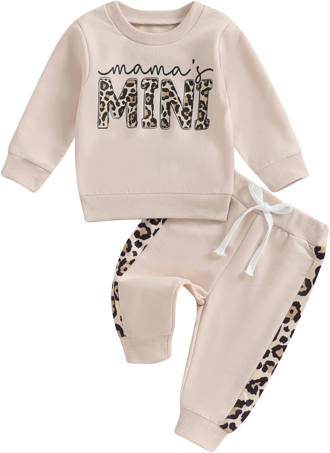 Kupretty Baby Girl Fall Winter Clothes Toddler Outfit Letters Graphic Crewneck Sweatshirts + Joggers Pants Set