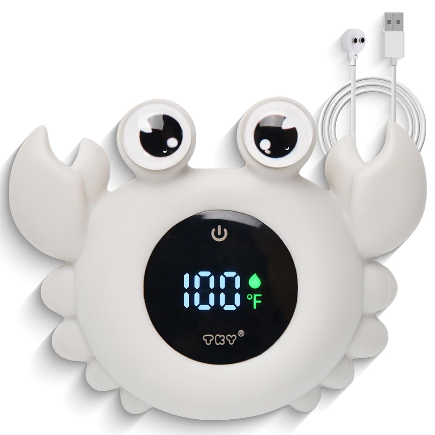 Crab Baby Bath Thermometer Toy – Digital Floating Water Thermometer with LED Display, Color Temperature Alerts & Safe Bath Sensor for Newborn, Infant Bathtub Essentials