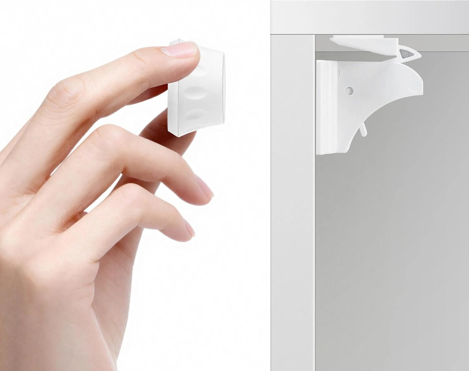 AILUOQI Baby Proofing Magnetic Cabinet Locks (4 Pack) Cupboard Drawers Latches Magnet Locks for Cabinets (1 Key)