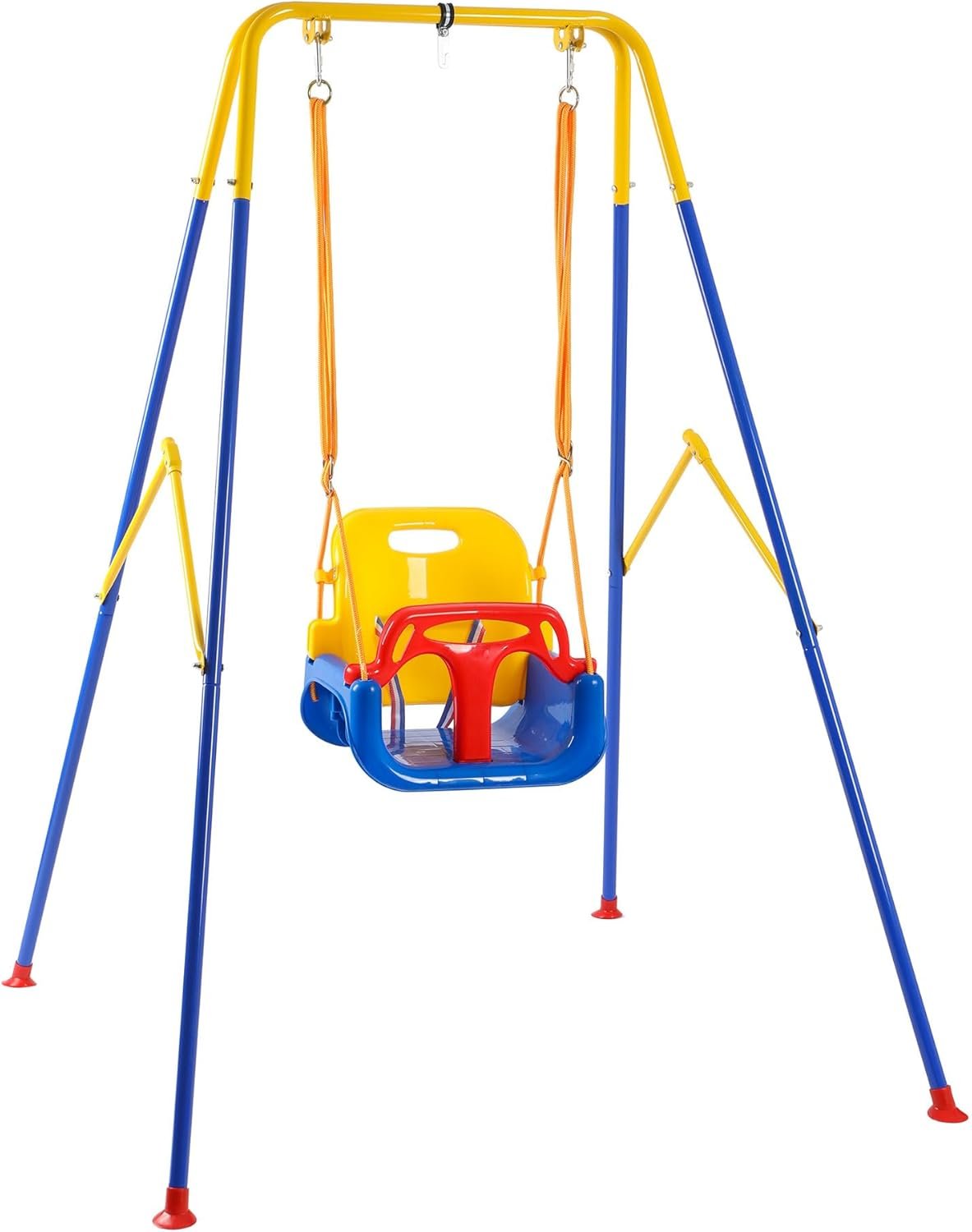 HolaHatha 3 in 1 Toddler Swing Set, Infant Backyard Play, Includes 4 Sandbags, Adjustable Rope & Removable Baby Seat, Indoor/Outdoor Play, Multicolor