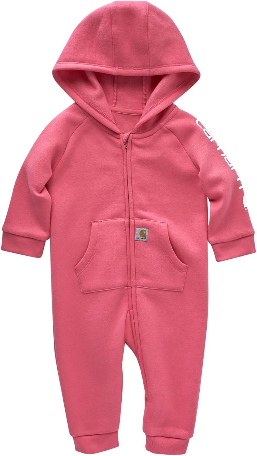 Carhartt Kid’s CM9732 Long-Sleeve Fleece Zip-Front Hooded Coverall – Girls
