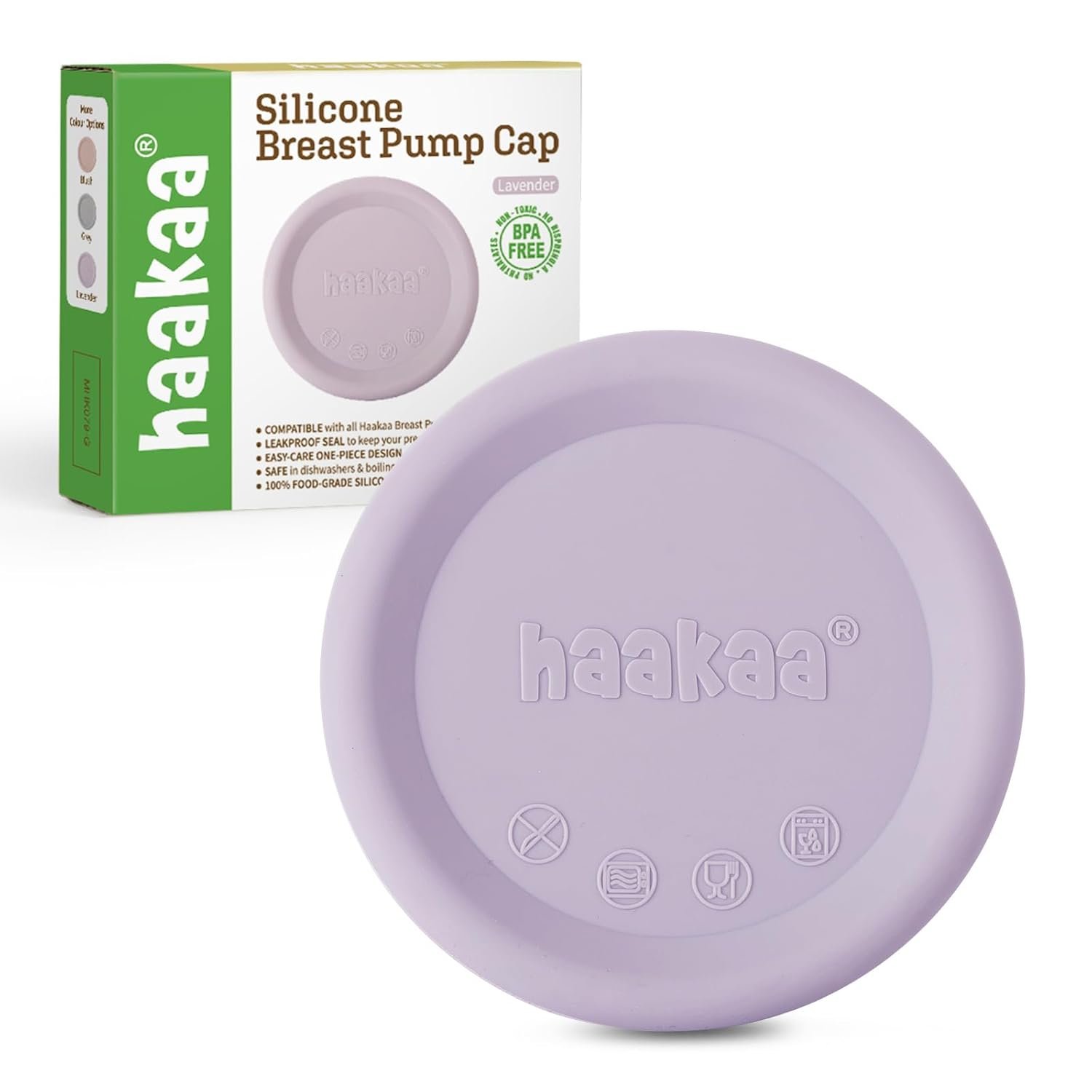 haakaa Manual Breast Pump Cap (Lavender) – Made of Premium Grade Silicone, Suitable for All haakaa Breast Pump