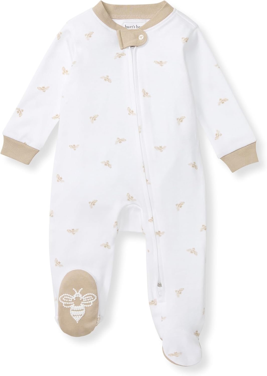 Burt’s Bees Baby Boys Sleep and Play PJs, 100% Organic Cotton One-Piece Zip Front Romper Jumpsuit Pajamas