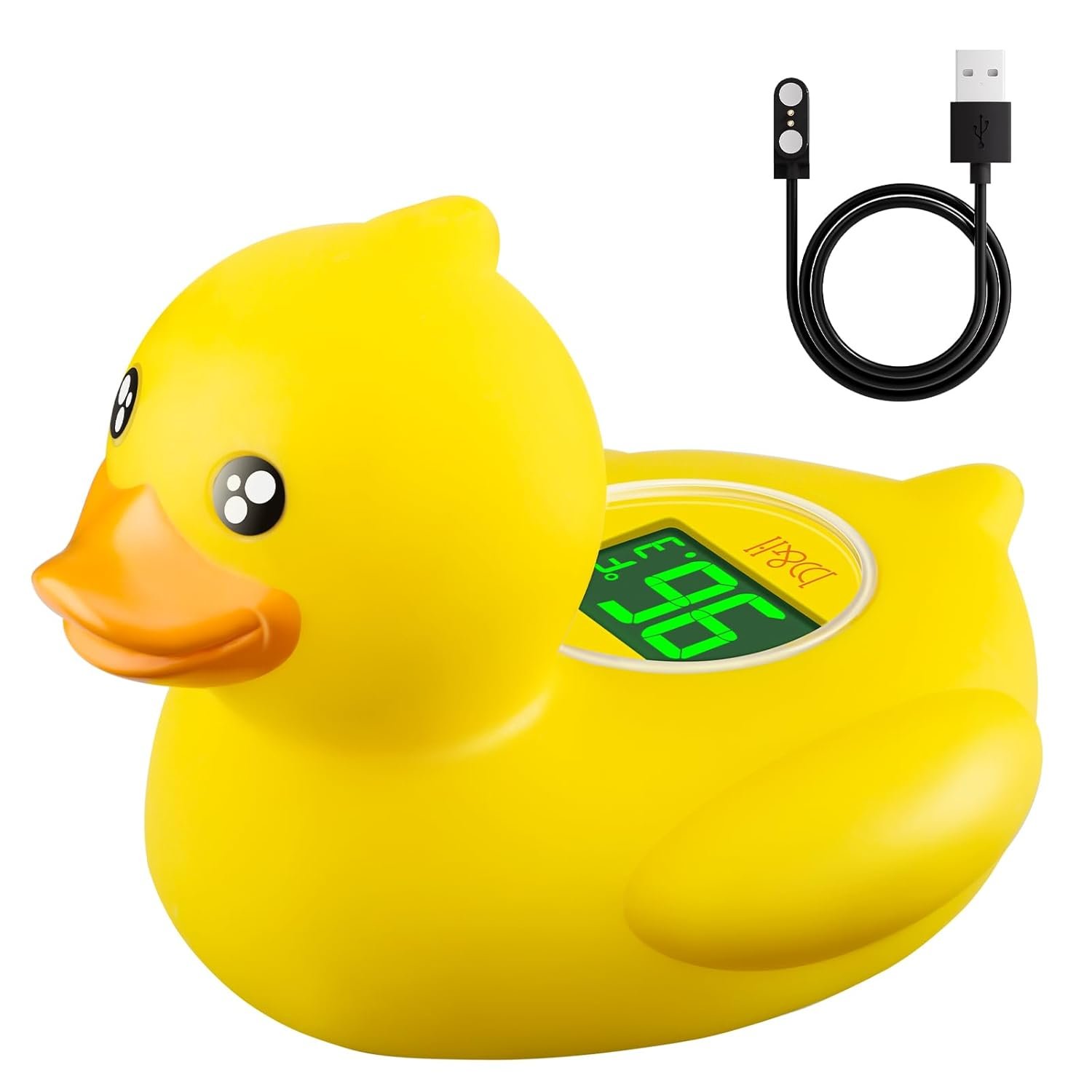 b&h Rechargeable Baby Bath Thermometer – Fast Temperature Reading, Digital Water Temperature Thermometer for Bathtub and Room, Safety Infant Floating Bath Toy, Baby Duck