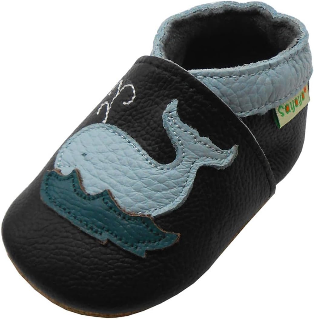 SAYOYO Baby Shoes Soft Leather Sole Infant Toddler Prewalker Shoes