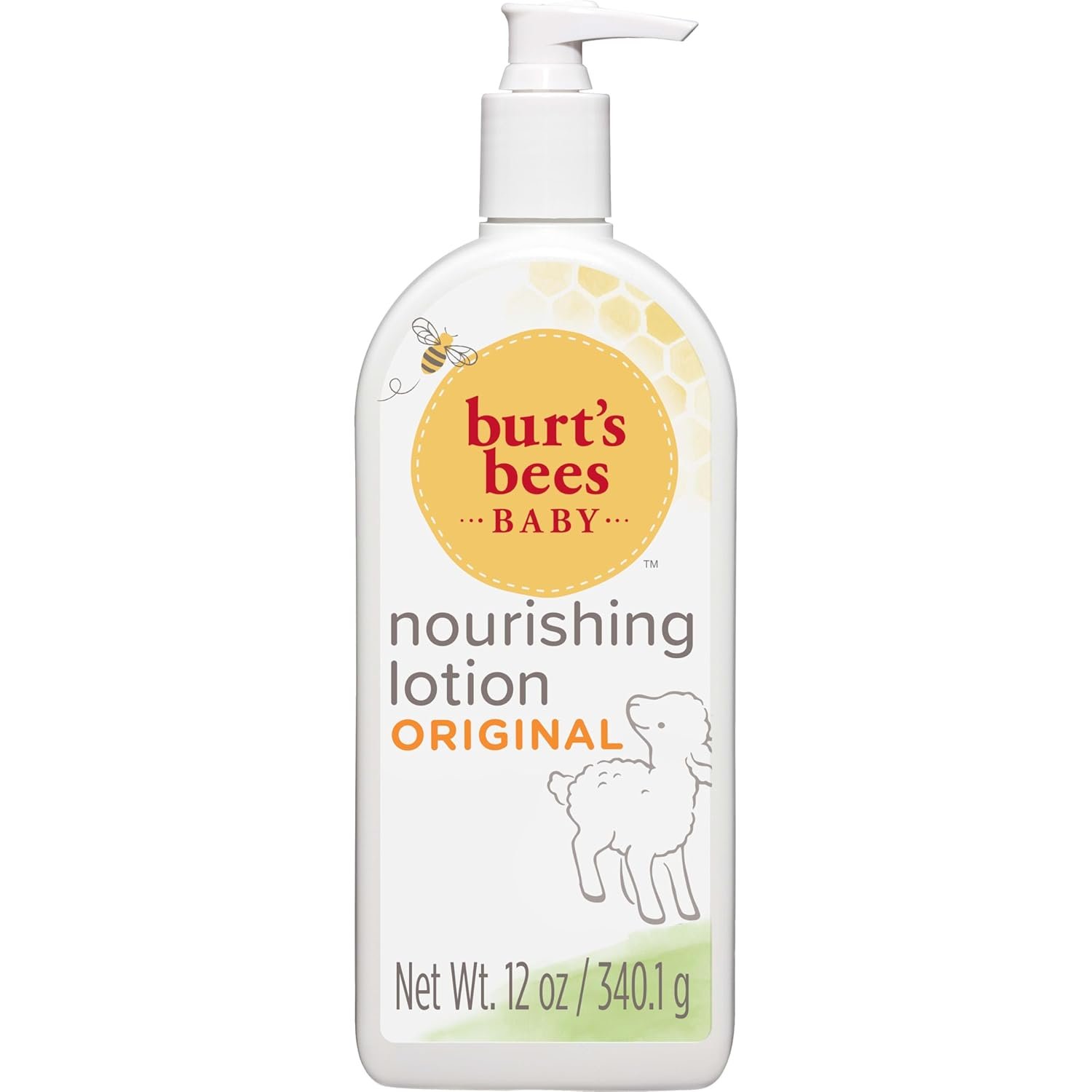Burt’s Bees Baby Lotion for Sensitive Skin, Nourishing and Hypoallergenic Lotion with Shea Butter, Original Scent, 99% Natural Origin, 12 Oz
