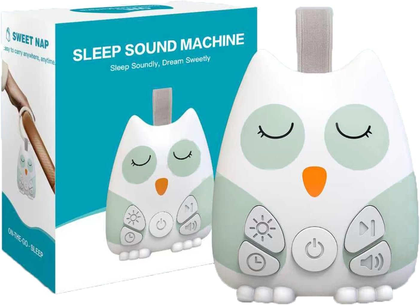 PandaEar Portable White Noise Machine for Baby, 15 Soothing Sound, Night Light, Sleep Sound Timer and Powered by USB for Baby Kids (Owl)