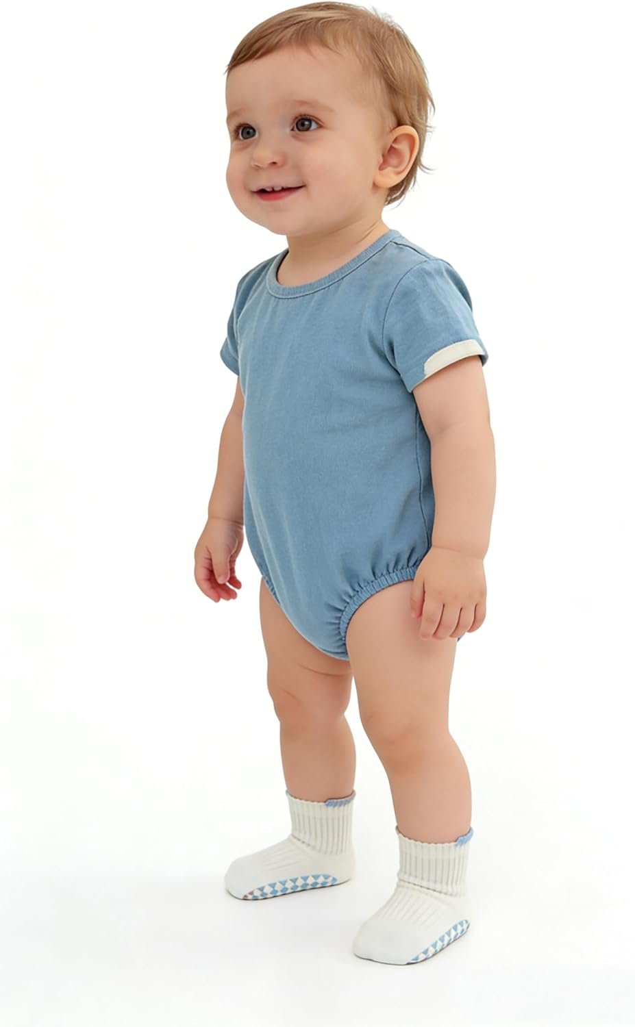 6 Pairs Toddlers Non Slip Gripper Socks, Baby Boys Girls Ankle Socks, Breathable First Walker Anti-Skid Grip Socks