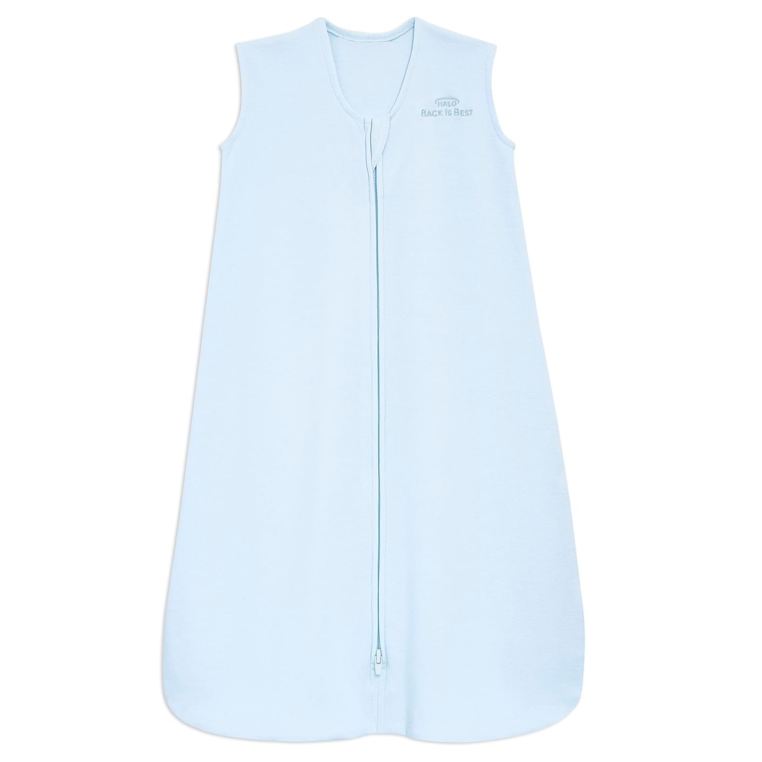 HALO SleepSack, 100% Cotton Wearable Blanket, Swaddle Transition Sleeping Bag, TOG 0.5, Baby Blue, Medium, 6-12 Months