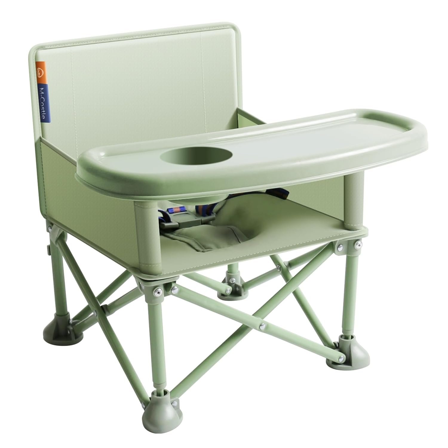 New Portable Travel Booster Seat with Tray|Foldable Infant Seat Booster Dining Chair|Great for Camping, Beach, Lawn|Toddler, Child Camping Chair 6 Months – 3 Years Old (Green)