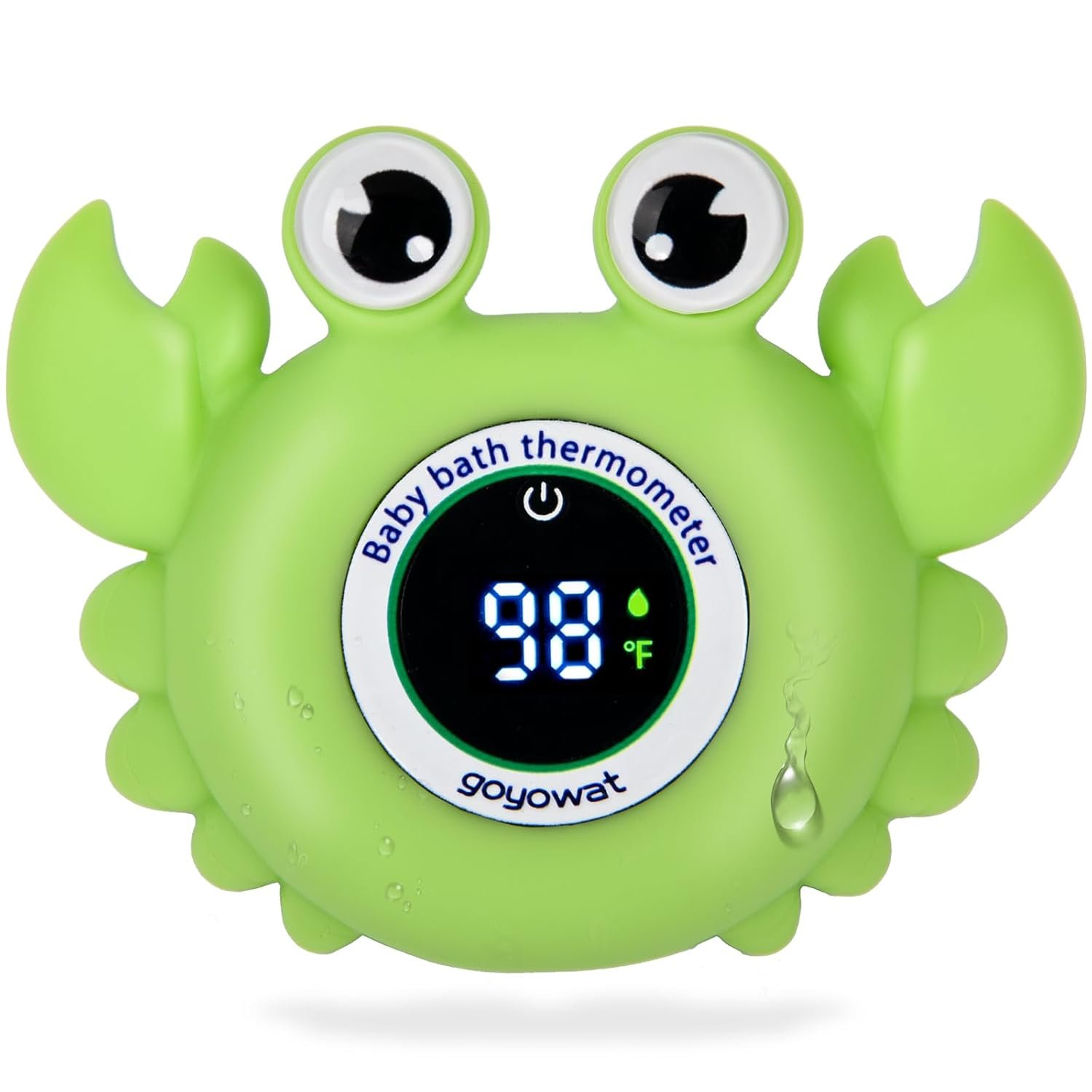 Baby Bath Thermometer Crab Toy – Digital Floating Water Thermometer with LED Display & Color Alerts for Infants, Cute Bath Tub Sensor & Safe Bath Time Essential Toy