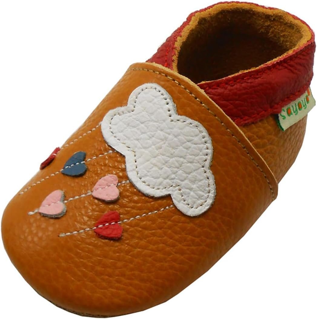 SAYOYO Soft Sole Leather Baby Boys Shoes Baby Girls Moccasins Toddler Slippers First Walking Crib Shoes
