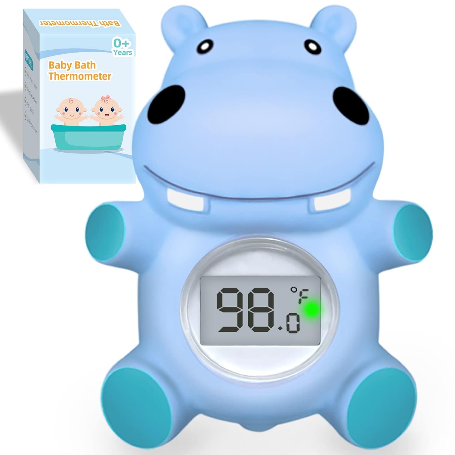 Baby Bath Tub Thermometer for Newborn – Bathtub Water Temperature Thermometer for Toddler, Safety Floating Bathing Tub Toy Newborn Bath Essentials, Gift for Mom Kid Girls Boys (Hippo)