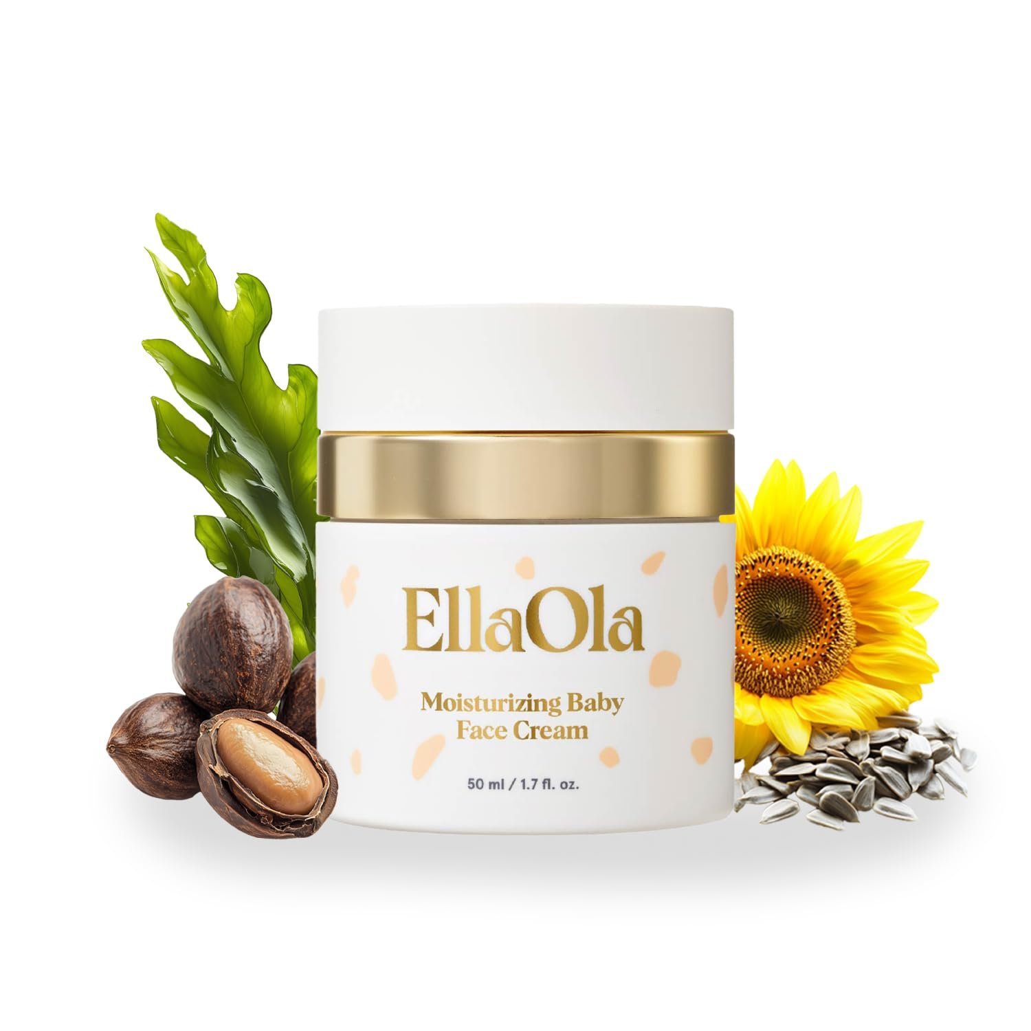 ELLAOLA 96 Hour Deep Moisturizing Baby Face Cream for Dry, Eczema Prone & Sensitive Skin – Daily Organic Face Lotion Nourishes & Hydrates, Fragrance Free | 1.7 fl. oz.