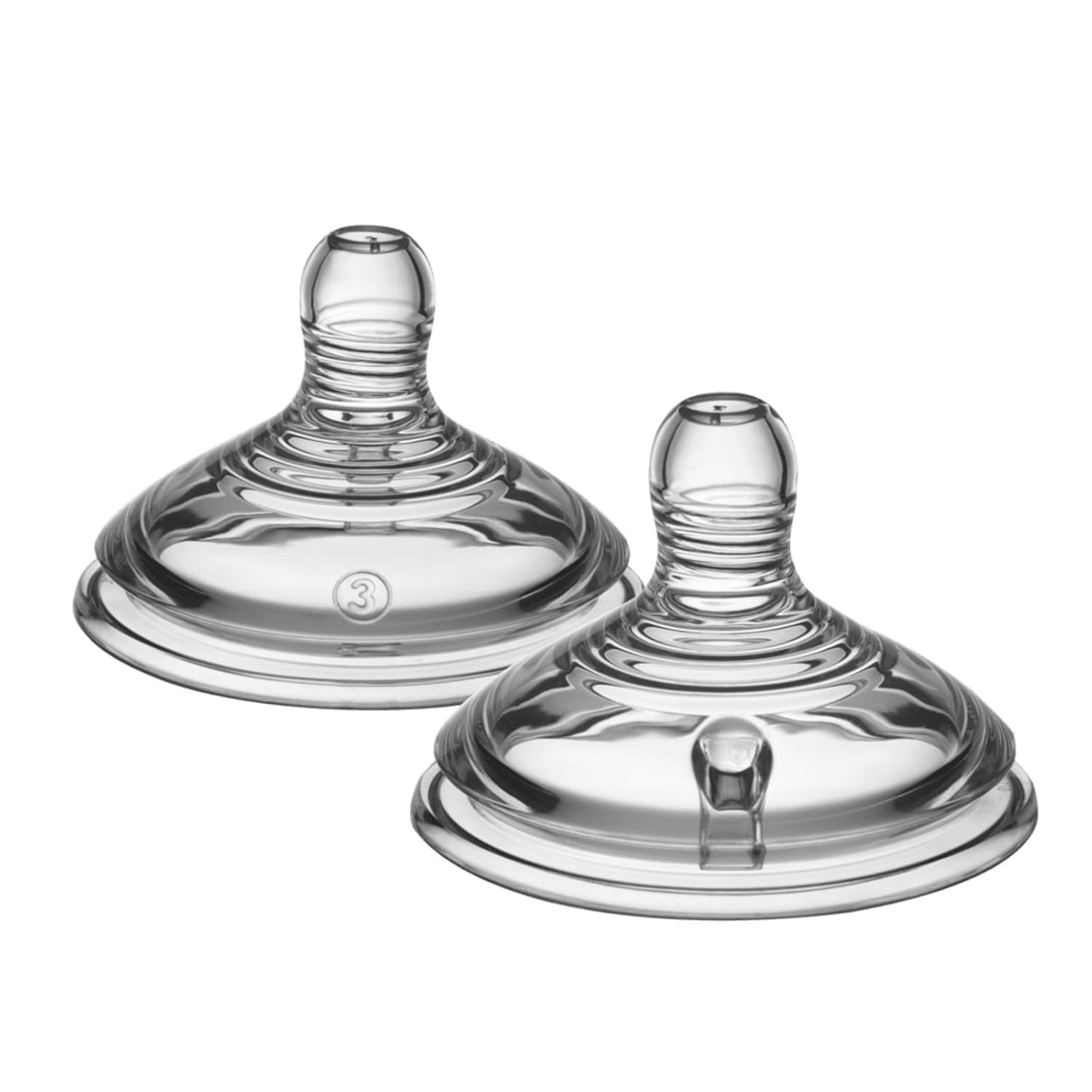 Tommee Tippee Natural Start Baby Bottle Nipples, Breast-Like for A Natural Latch, Anti-Colic Valve, Soft Silicone, Extra Slow Flow, 0+ Months, Pack of 2