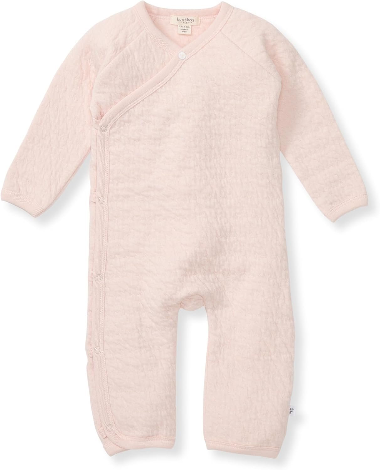 Burt’s Bees Baby Long Sleeve Quilted Wrap-Front Jumpsuit, 100% Organic Cotton One-Piece Outfit Coverall