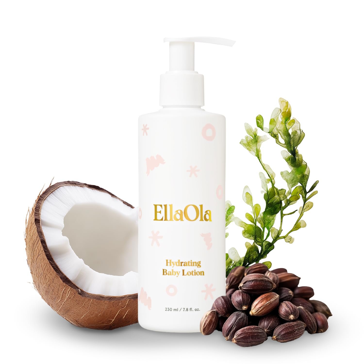 ELLAOLA Soothing Baby Lotion for Dry, Eczema Prone & Sensitive Skin with Jojoba Oil + Squalane – Moisturizing, Nourishing Lotion for Newborns, Babies & Kids, Fragrance Free | 7.8 fl. oz.