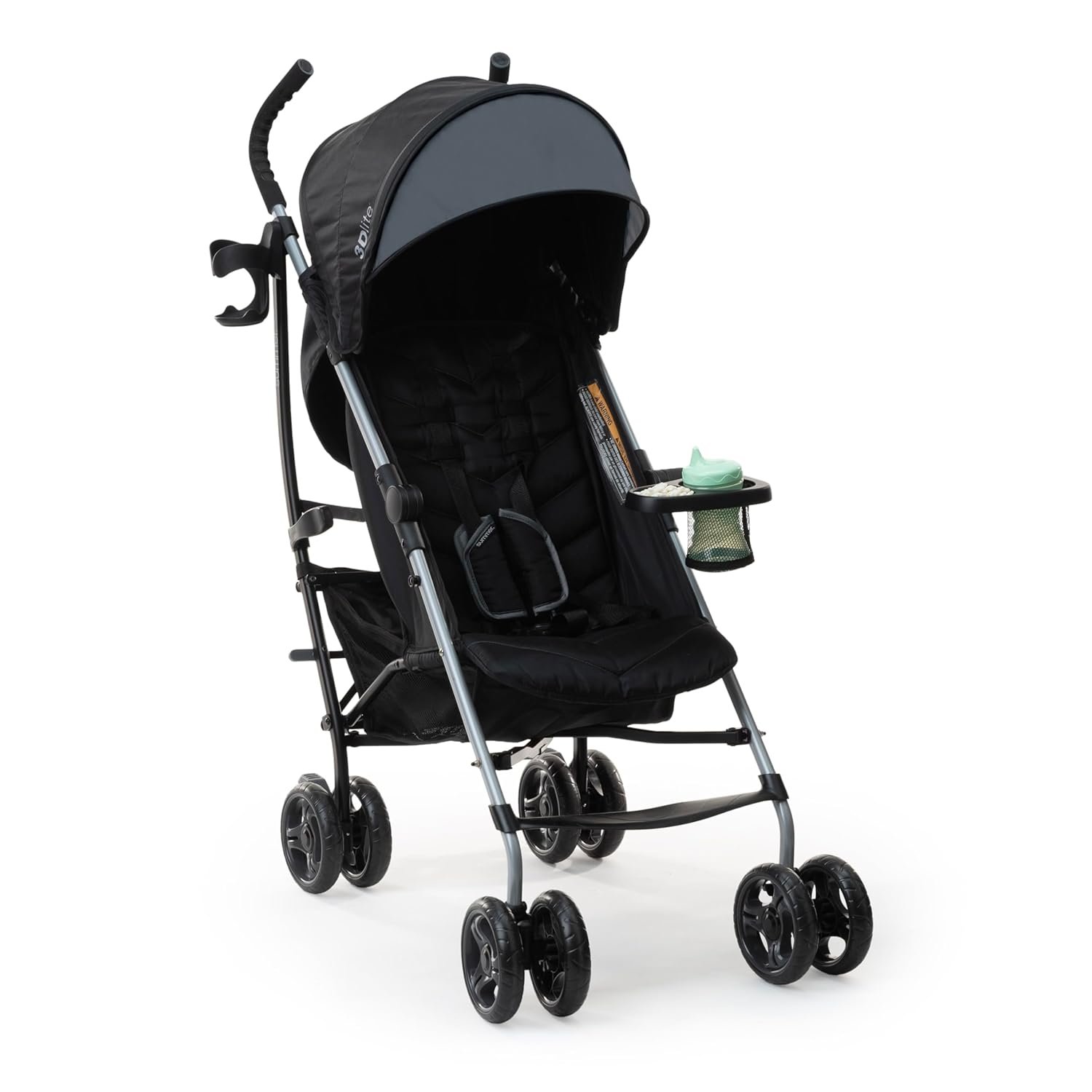 3Dlite Convenience Stroller, Gray – Lightweight Stroller with Aluminum Frame, Large Seat Area, 4 Position Recline, Extra Large Storage Basket – Infant Stroller for Travel and More