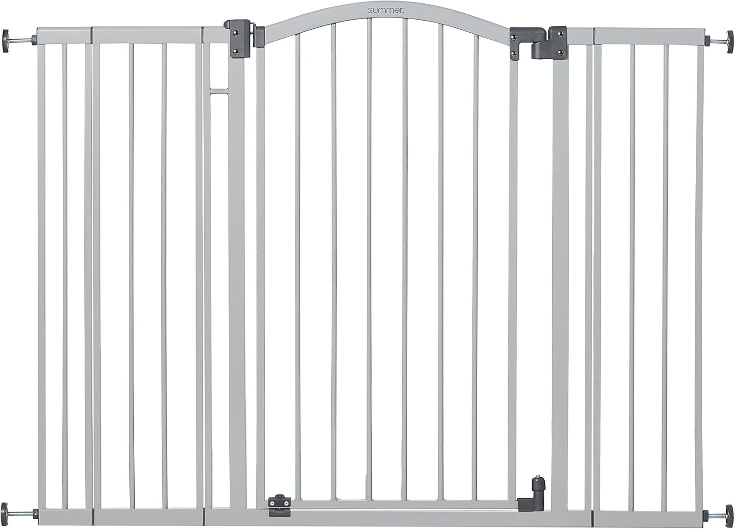 Summer Infant Extra Tall & Wide Safety Pet and Baby Gate, 29.5″-53″ Wide, 38″ Tall, Pressure or Hardware Mounted, Install on Wall or Banister in Doorway or Stairway, Auto Close Walk-Thru Door – Gray
