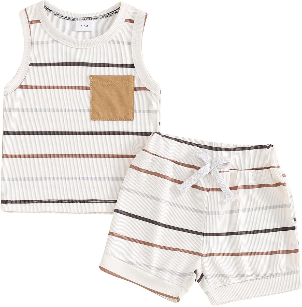 Baby Boy Summer Clothes Striped Tank Tops Camisoles and Shorts Newborn Boys Spring Summer Outfit