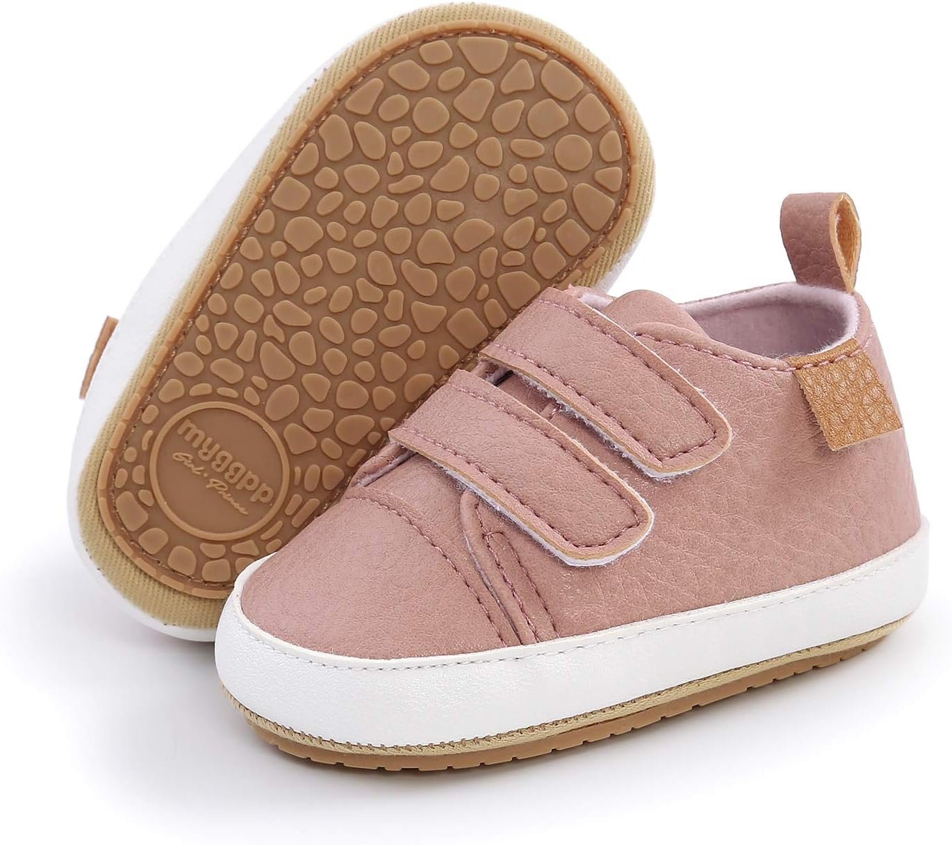 SOFMUO Baby Boys Girls High Top Ankle PU Leather Sneakers Soft Rubber Sole Infant Moccasins Newborn Oxford Loafers Anti-Slip Toddler Wedding Uniform Dress Shoes