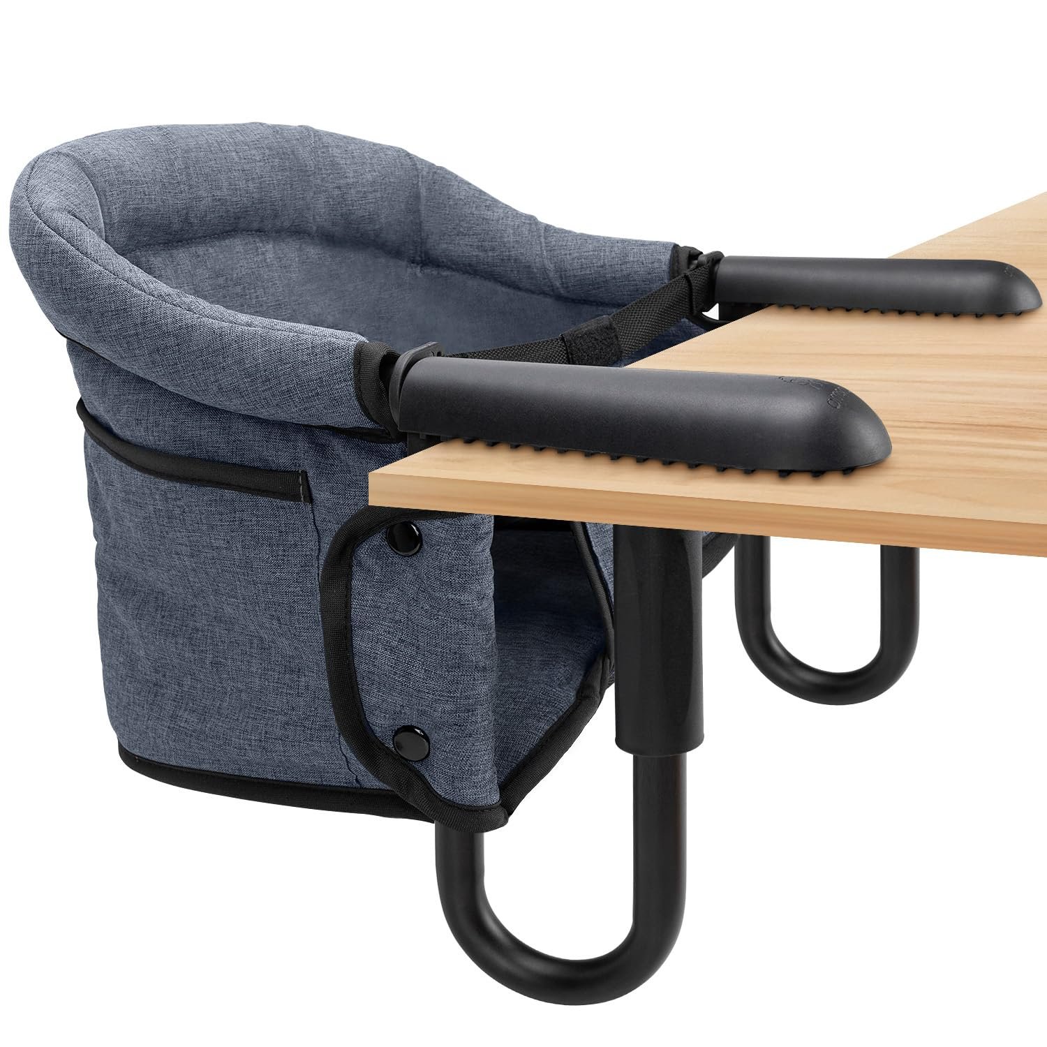 Hook-On Chairs – Portable & Foldable for Babies 6-36 Months, Family & Travel Use with Carry Bag (Grey)