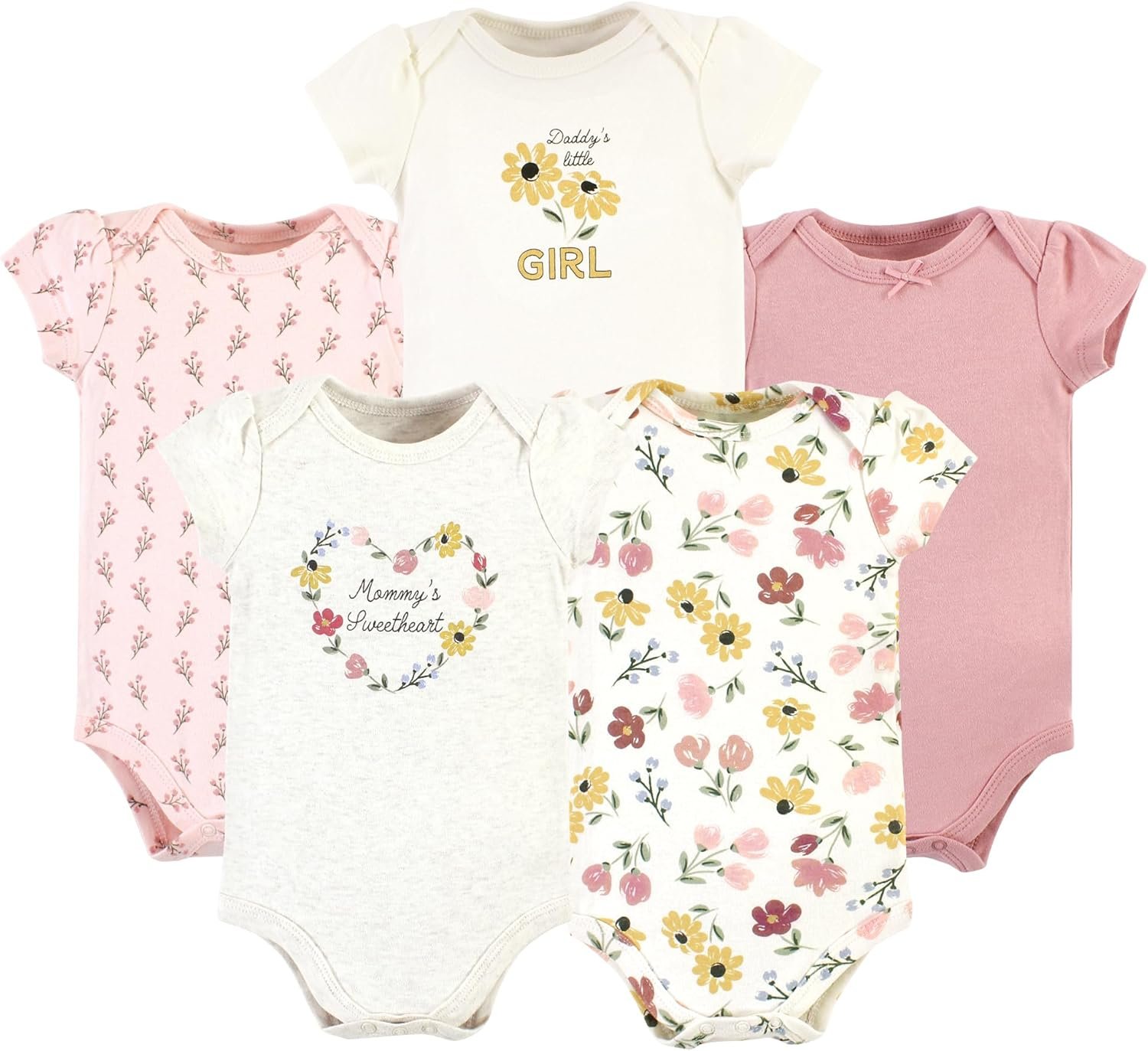 Hudson Baby Unisex Baby Cotton Bodysuits (5 Piece)