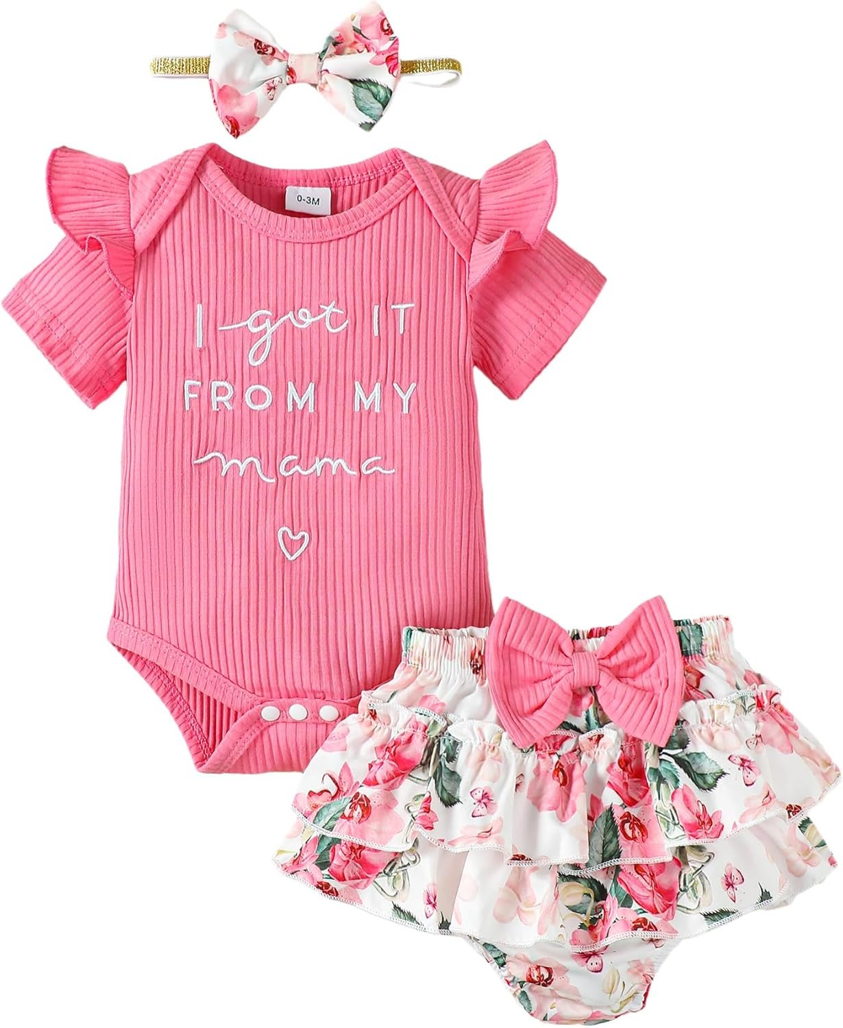 Mioglrie Newborn Infant Baby Girl Clothes Romper Shorts Set Floral Summer Outfits Cute Baby Clothes Girl